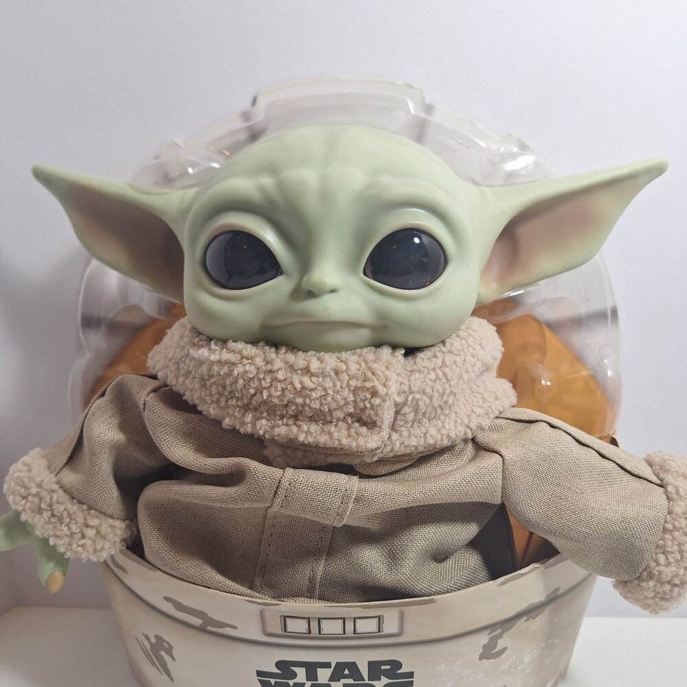 Star Wars The Mandalorian Grogu Child Baby Yoda Plush Toy 11" Disney Mattel - Picture 2 of 16